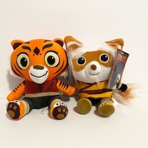 Kung Fu Panda Plush Big Head Master Shifu & Tigress Dreamworks Stuffed Animal 6”